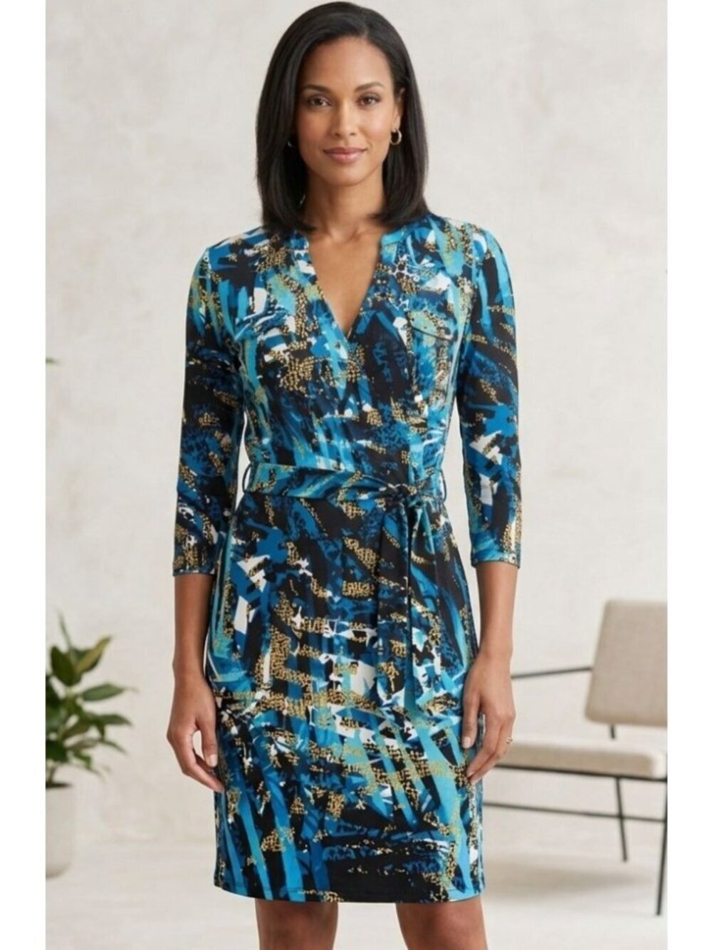 Women's - Thalia Sodi Multi Print Dress, Size Large - Picture 1 of 10